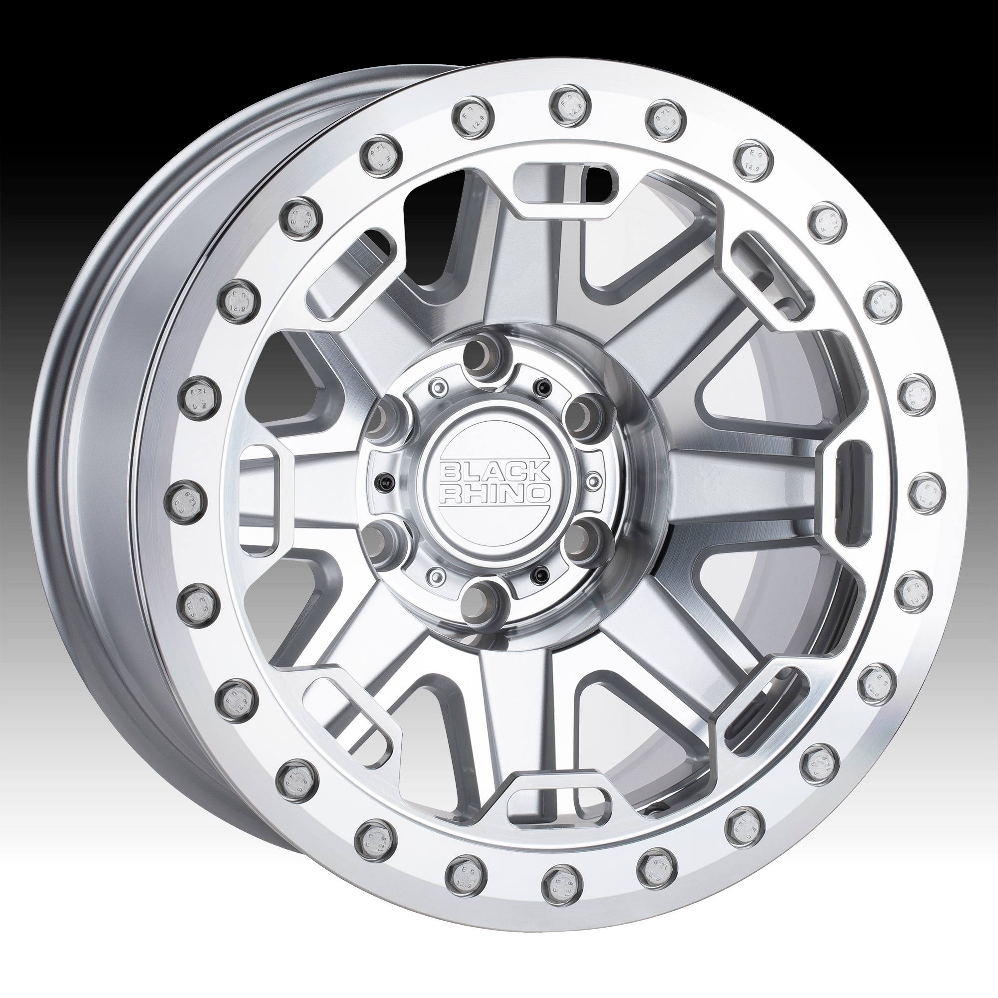 Black Rhino Rift Beadlock Machined Silver Custom Truck Wheels - Rift